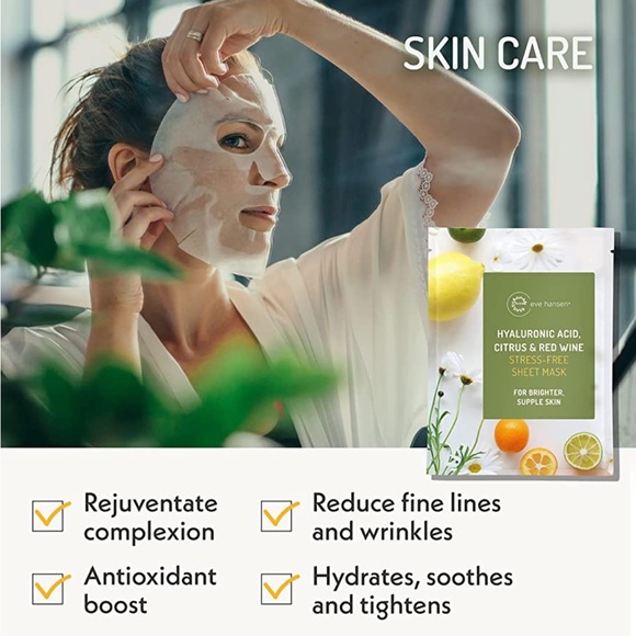 Anti-Aging Face Mask Sheet Pack X5 Moisturizing Anti-Wrinkle Facial Hyaluronic - Picture 4 of 8